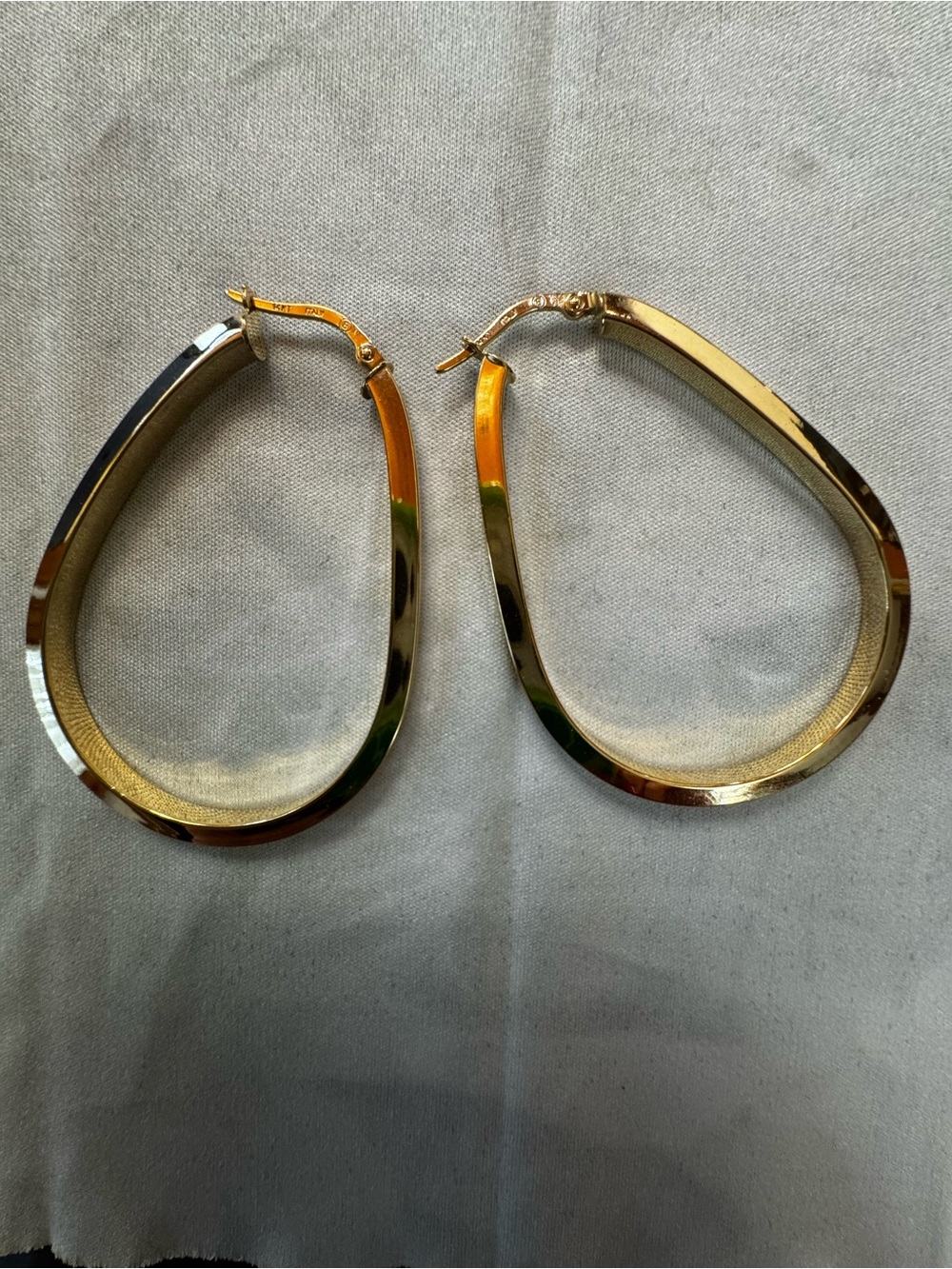 14 K Gold Teardrop Hoop Earrings - Women Jewelry